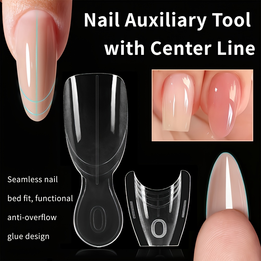 120pcs Oval Sandwich Nail Templates for Quick Extensions