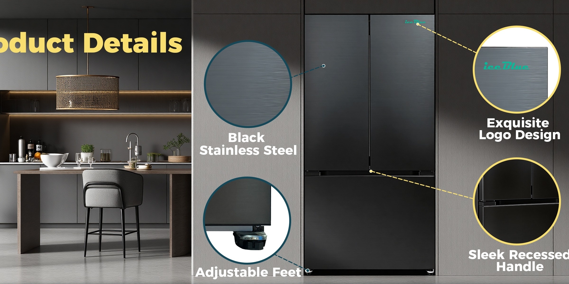 french door fridge 17 7cu counter depth french door refrigerator 17 7 cubic feet capacity three door design stainless steel adjustable thermostat automatic   Product details 7