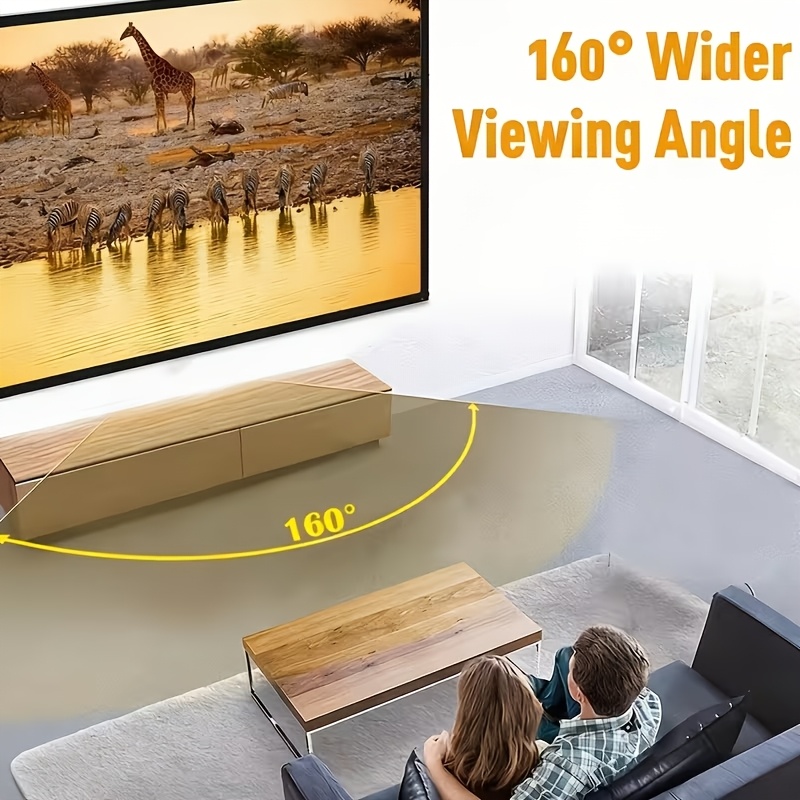 60-Inch 4K HD Foldable Projection Screen, Washable & Lightweight