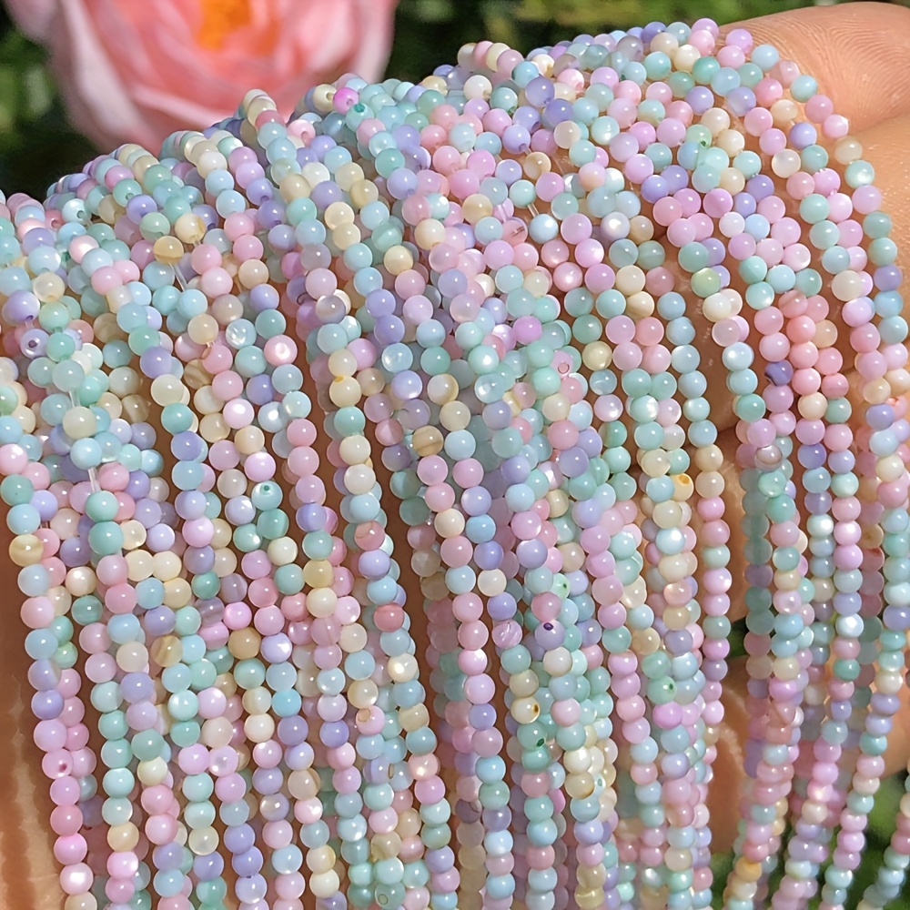 

Annebeads Natural Shell Beads - 2mm Macaron Candy Colored Mini Round Spacer Beads, 160pcs For Diy Jewelry Making, Ring, Bracelet, Necklace, Earrings Crafting Accessories