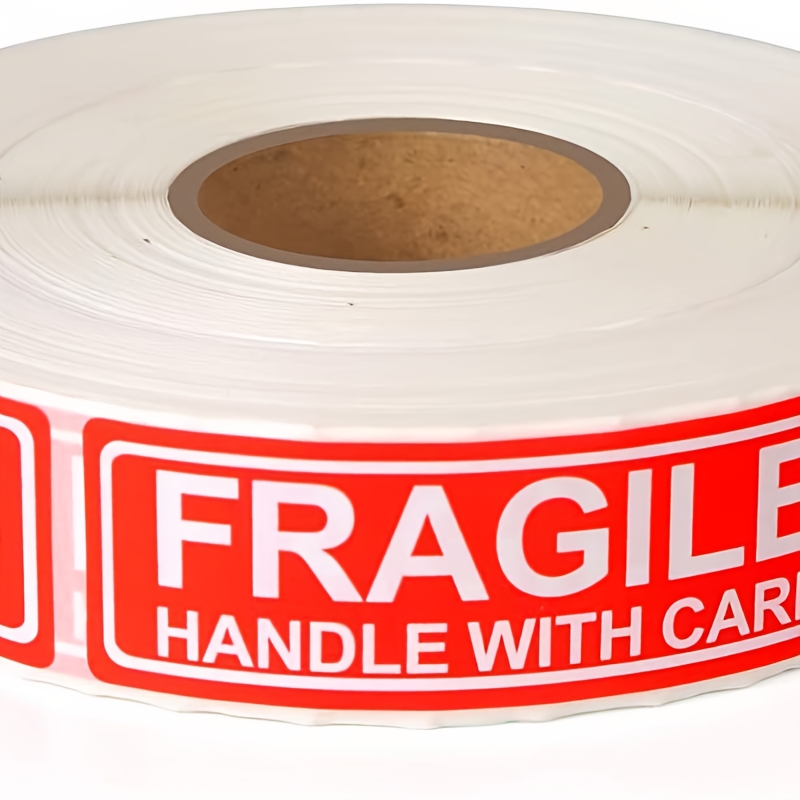TEMU Reel-to-reel Removable -proof Sticker Handle Caution Warning Packaging/shipping Self-adhesive Sticker Label