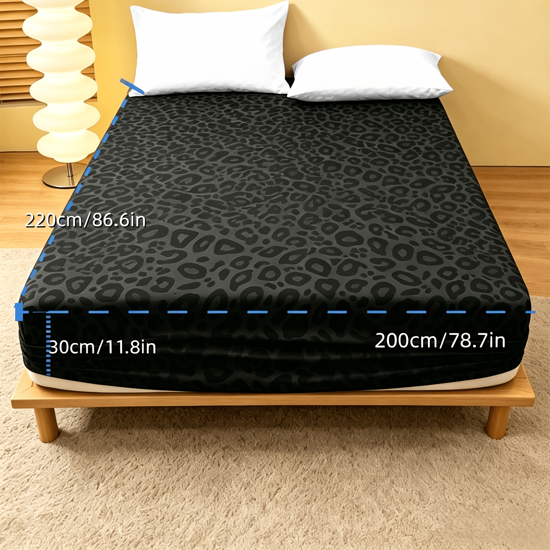 TEMU 1pc Print Cherry Bow Single Fitted Sheet (pillowcases Not Included), Patterned Sheet In A Stylish Rustic Style Mattress Protector, Fresh And