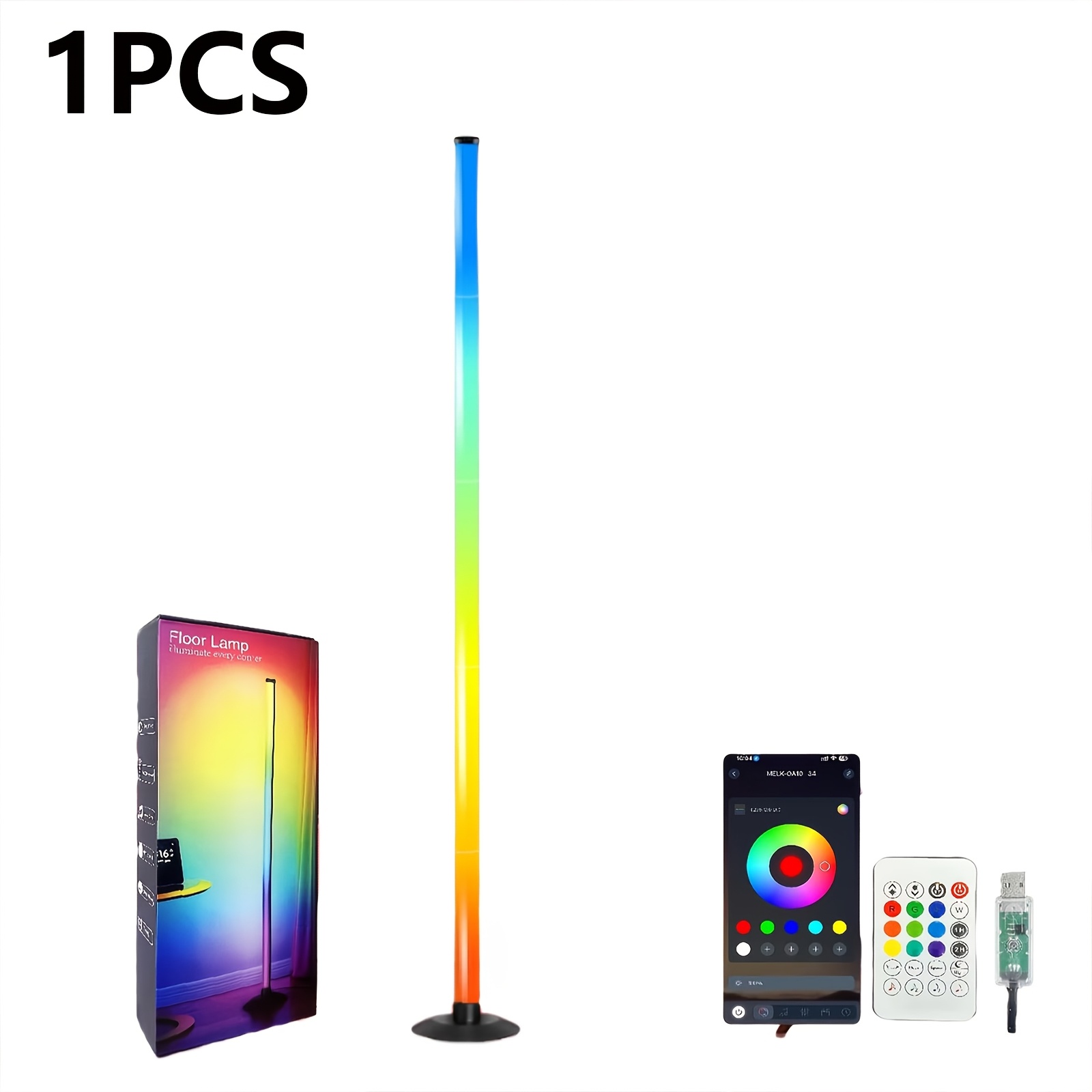 Smart RGB Floor Lamp with App & Remote Control