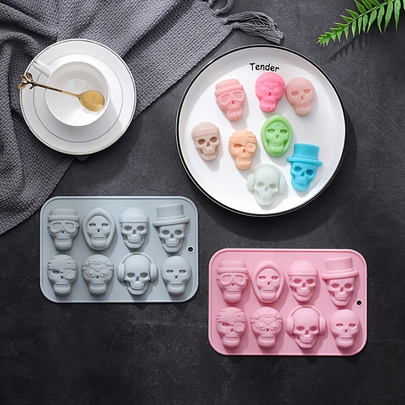 

1pc Shaped Silicone Mold Tray, 8 Cavity, For Chocolate Baking Cake Jelly, Halloween Candy Ice Cube Crafting, Durable Non-stick Silicone