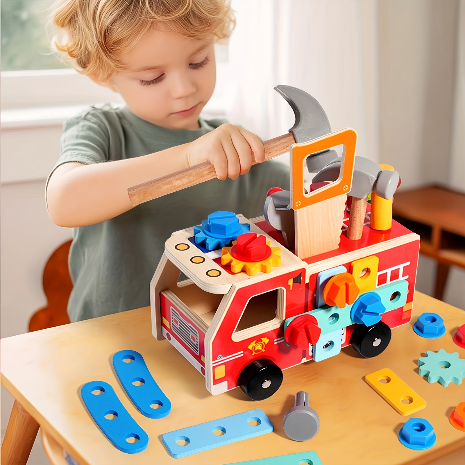 Fire Truck Tool Set with DIY Disassembly Toy Tools