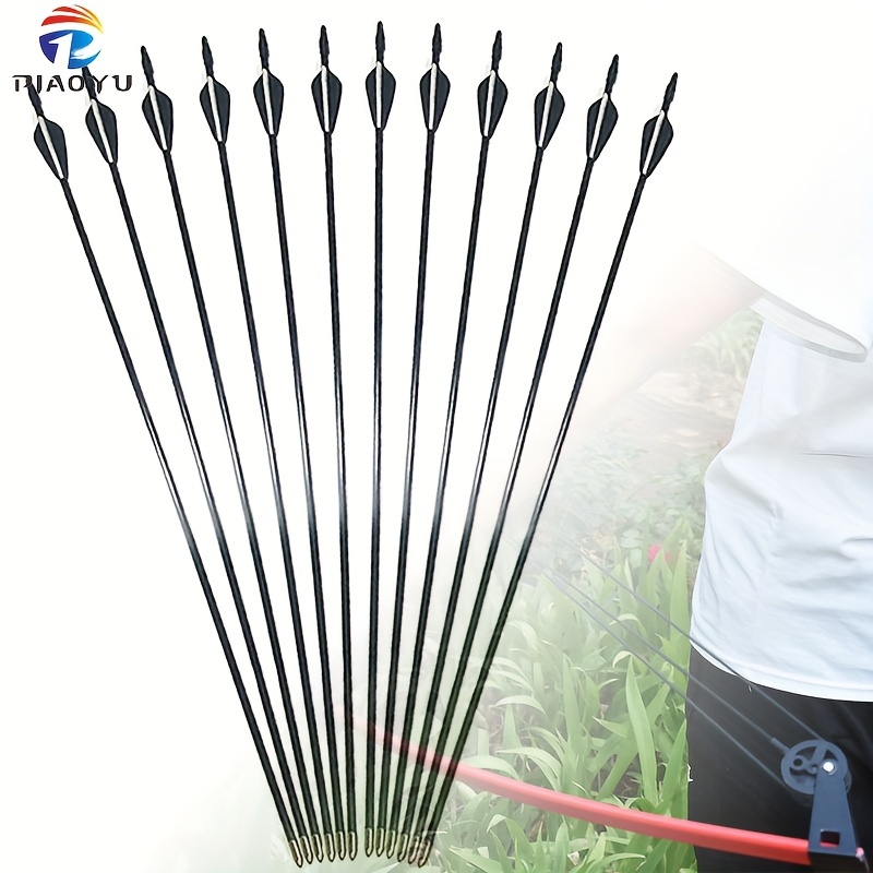 

16pcs Black Hunting Arrows, Detachable, For Outdoor Practice And Hunting