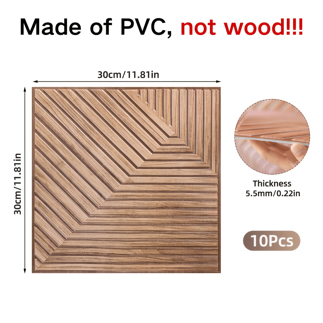 TEMU 10pcs Self-adhesive Wall Stickers, Background Wall Stickers, Waterproof, Oil-proof, , Suitable For Living Room, Bedroom, Kitchen Wall Renovation