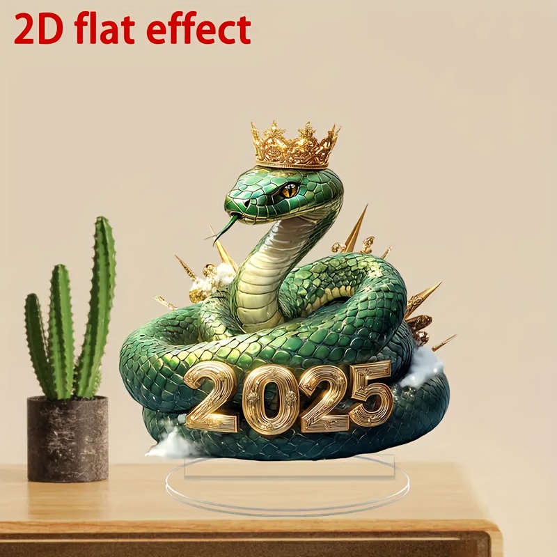 

2d Flat Acrylic Snake Year 2025 Desk Decor, 2d Flat Effect, Multipurpose Decor, Sunlight Catching Design, Ideal For Valentine's, Christmas, Hanukkah, Ramadan | Perfect New Year Gift