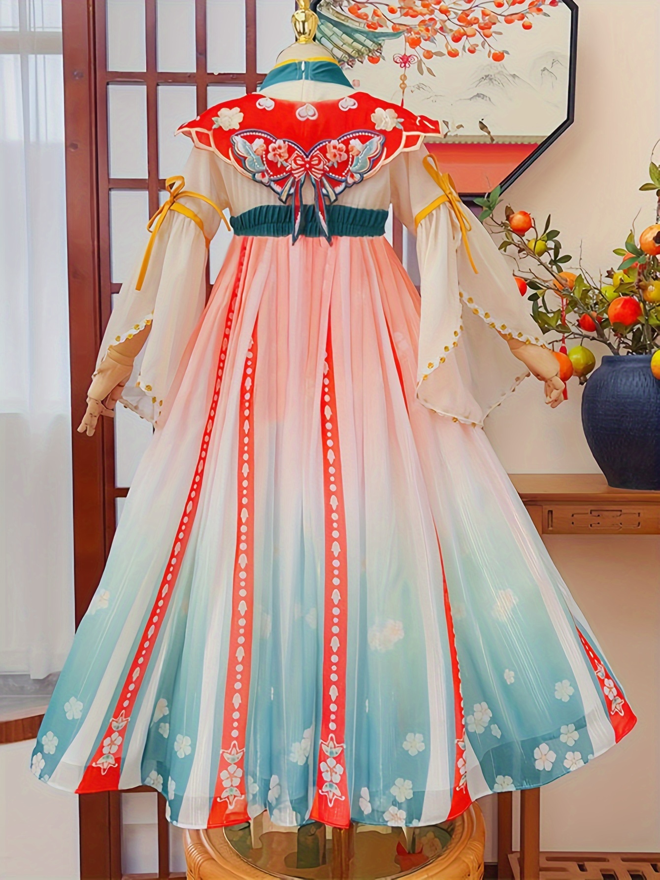 girls traditional chinese tang suit dress embroidery red - Temu Georgia, image size:800x1066