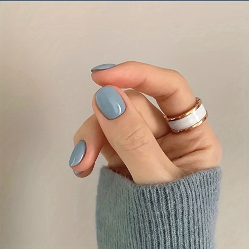 TEMU 24pcs Square Press On For Nails Short Fake For Nails Single Color Glue On For Nails For Women Cute Acrylic For Nails For Nail Art Decorations