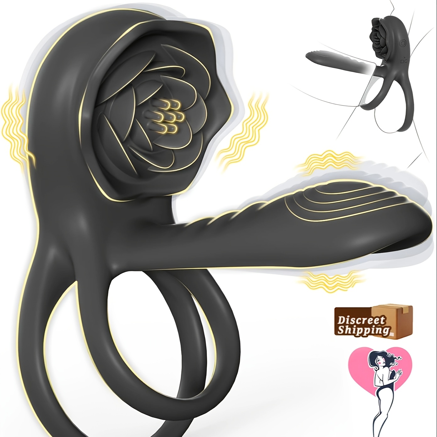 vibrating rooster ring rose stimulator sleeve