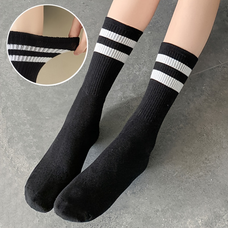 3/6 Pairs of Striped Sports Breathable Women's Socks