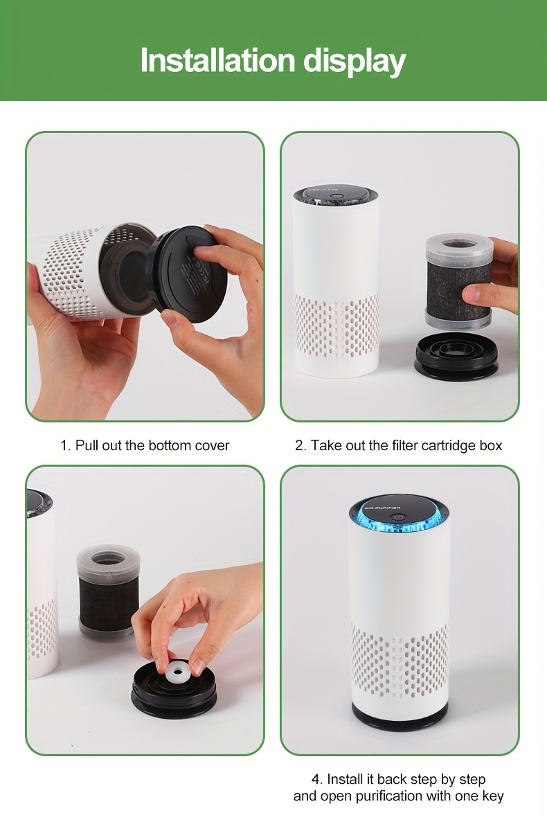 1pc sleek white with blue accent eliminates 99 dust negative ions 1000w scented discs ideal for bedroom car purifiers for home details 11