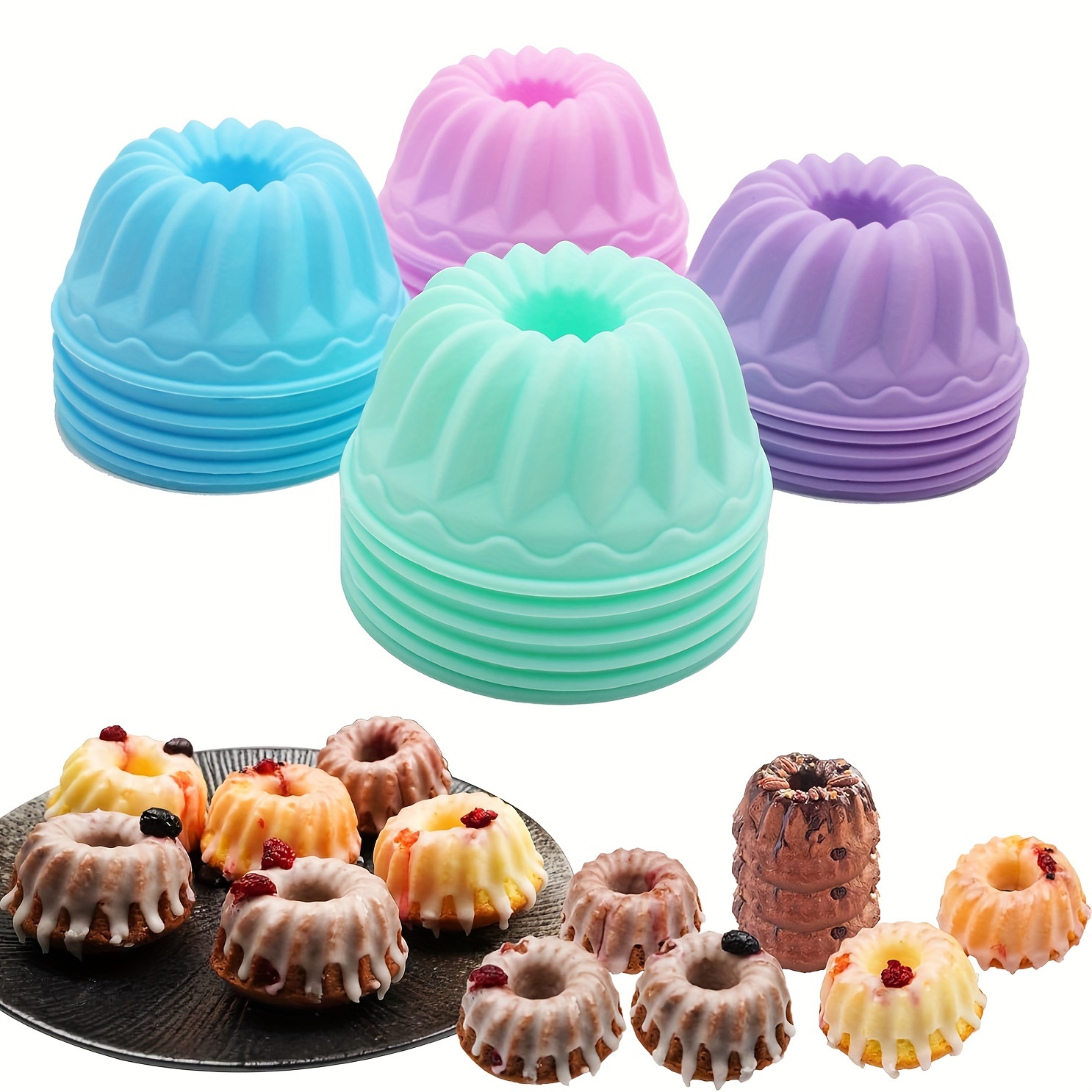 

24pack Silicone Baking Cups, 3.15"x1.38" Pumpkin Silicone Baking Cake Molds, Nonstick Cupcake Liners, Bpa Free Fancy Dessert Tray - Jelly And Muffin Cupsvisit The To Encounter Store