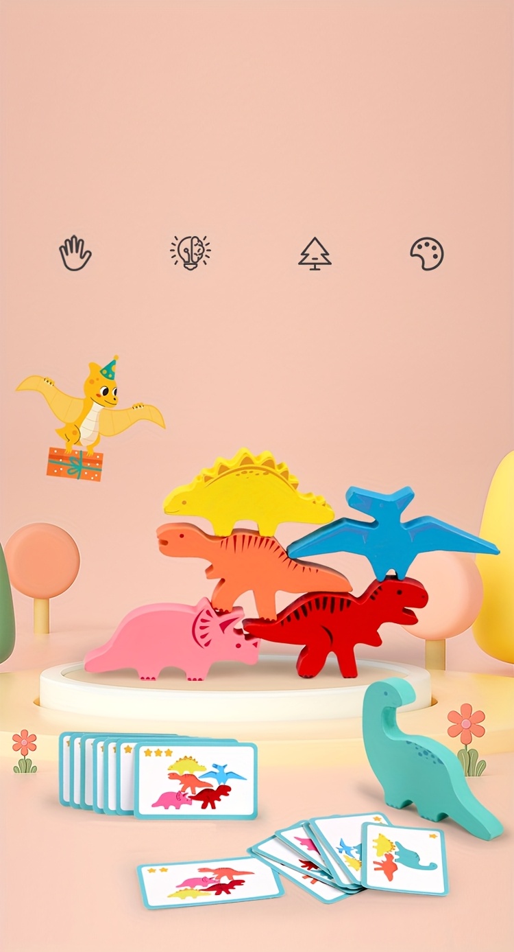 dinosaur animal stack height balance challenge Temu United Kingdom - Main Image