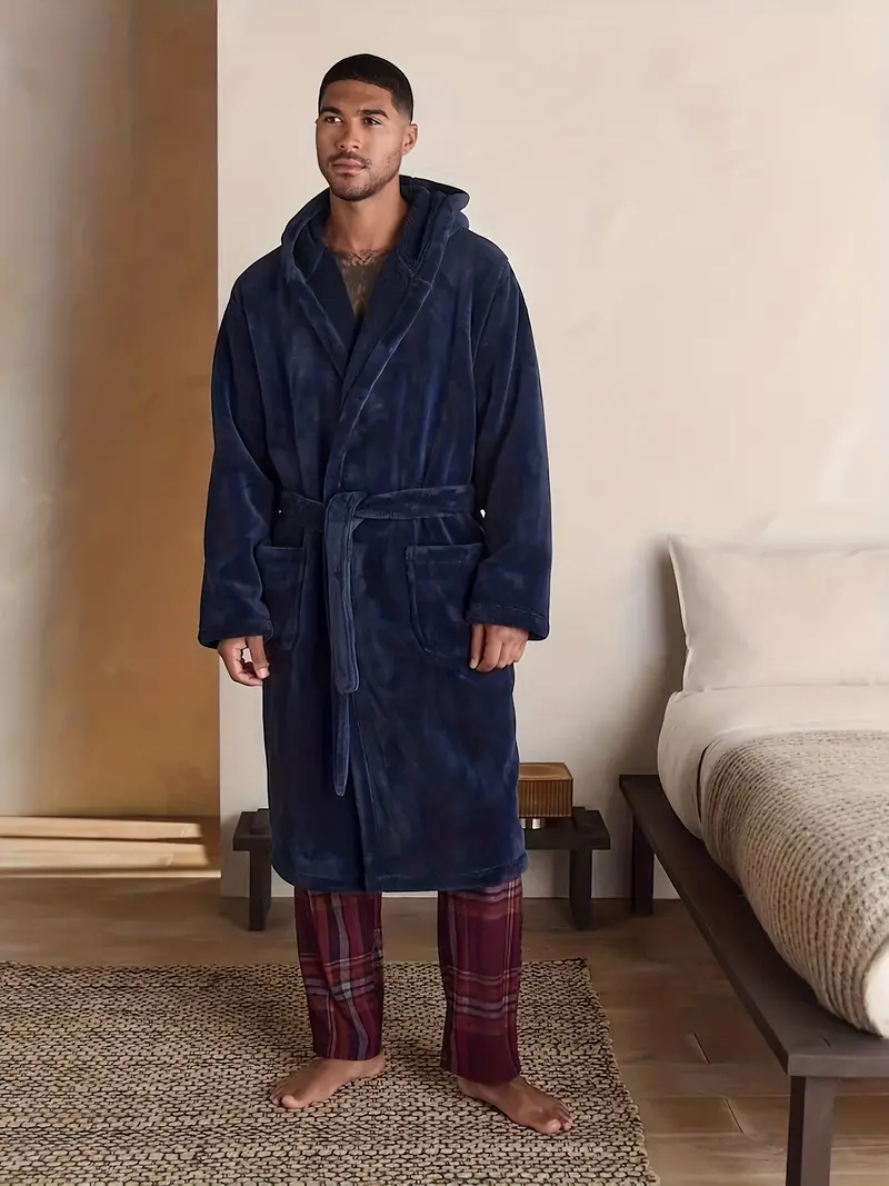navy blue dressing gown men British Men's Robes