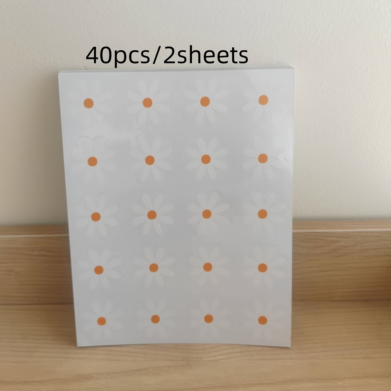 E-shop 40 Stück/2 Stück Pack Süße Gänseblümchen-Aufkleber Selbstklebend Transparent Glitzer - Unregelmäßige Blumen-Dekorationen Geeignet für