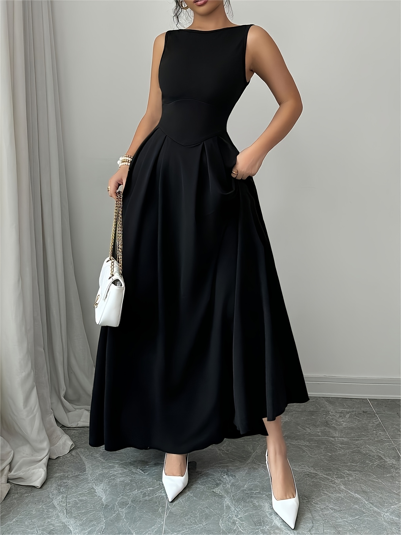 women's a line dress maxi long dress Sarlyn Long Sleeve Maxi Dress in Khaki