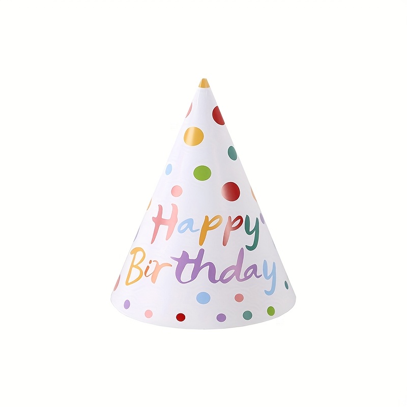 6pcs Polka Dot Colorful Letter Birthday Paper Hats Birthday Party Decorations