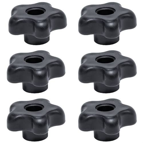 4 6pcs star shaped abs plastic adjustment knobs m8 internal tooth plum nut handles for machine tools tools operating parts