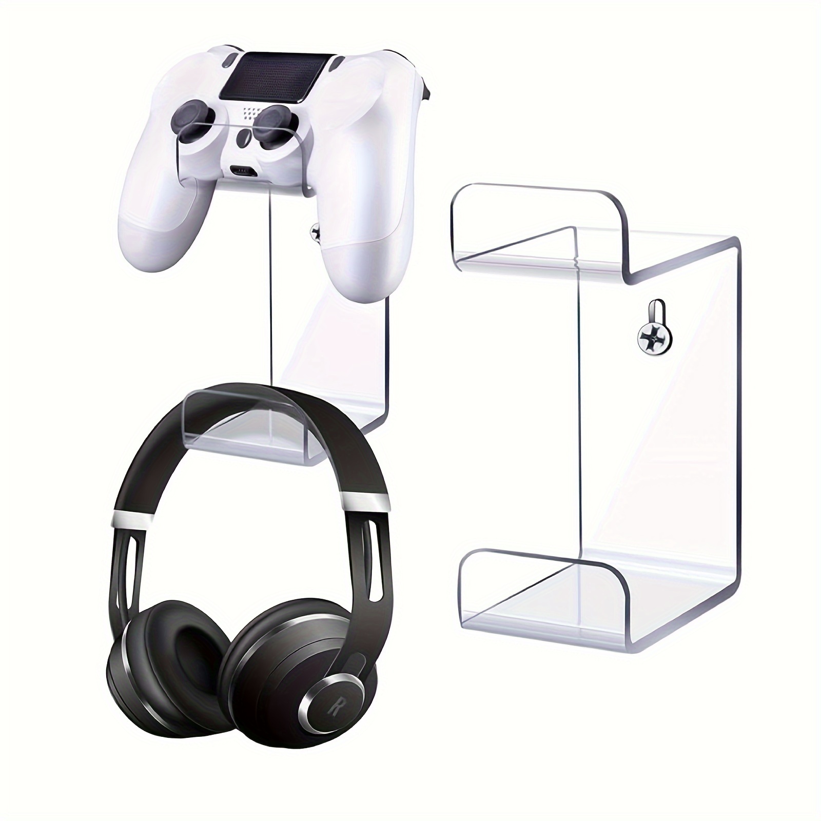 

1/2pcs Headphone Hanger 2in 1, Controller Stand Headset Hanger For Wall, Controller Holder Gaming Accessories For Headset And Controller