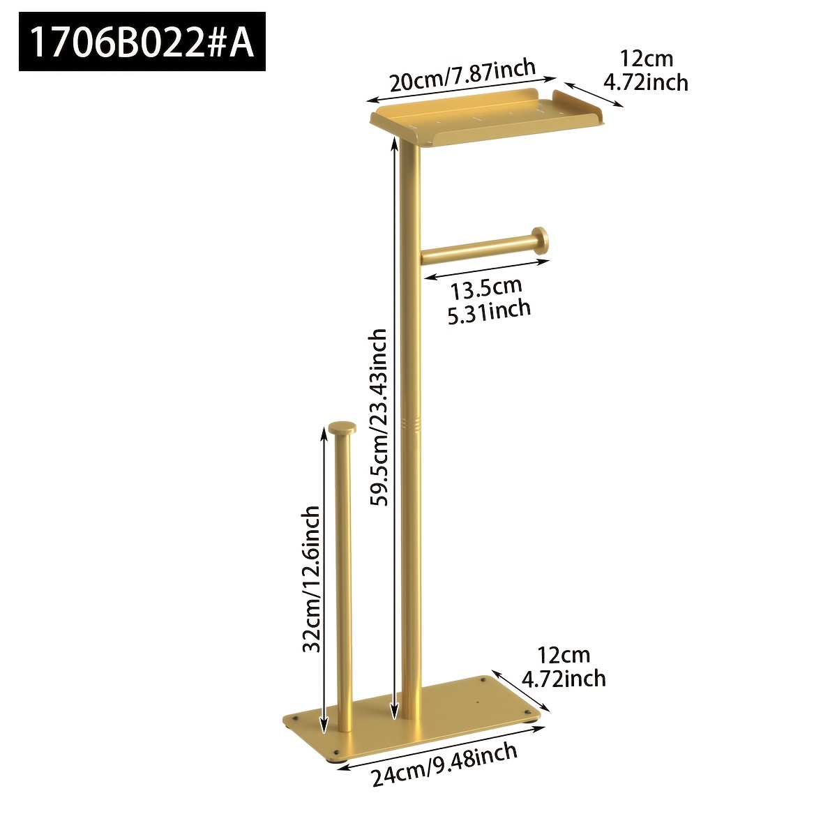 TEMU Porte-papier toilette vertical et organisateur de sol AMOICHIC - Support à grande avec étagère intégrée, , convient pour de bain, toilettes,