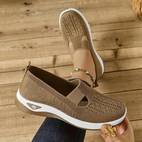 breathable lightweight hollow out sneakers for women slip on casual shoes with embroidery detailing plus size upper md sole for outdoor walking woven texture footwear
