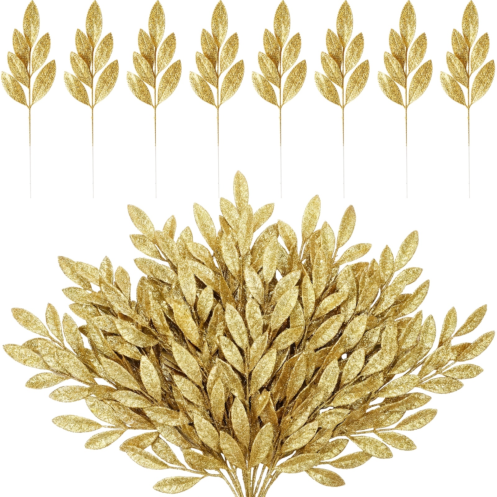 TEMU 20pcs Christmas Decoration Flower Snow Frosted Artificial Pine Branch Christmas Cedar Needle False Spray Pick For Crafts Wreath Wreath Christmas