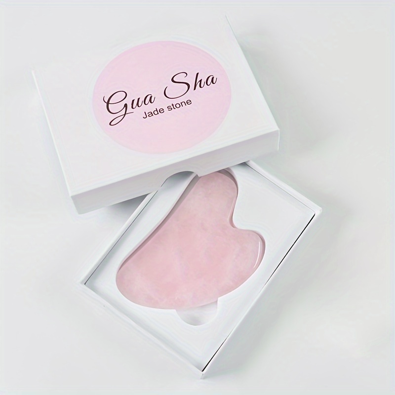 

Rose Quartz Gua Sha Facial & Body Massager - Natural Stone Scraping Tool For Spa, Acupuncture Therapy, Skin Lifting & Puffiness Reduction