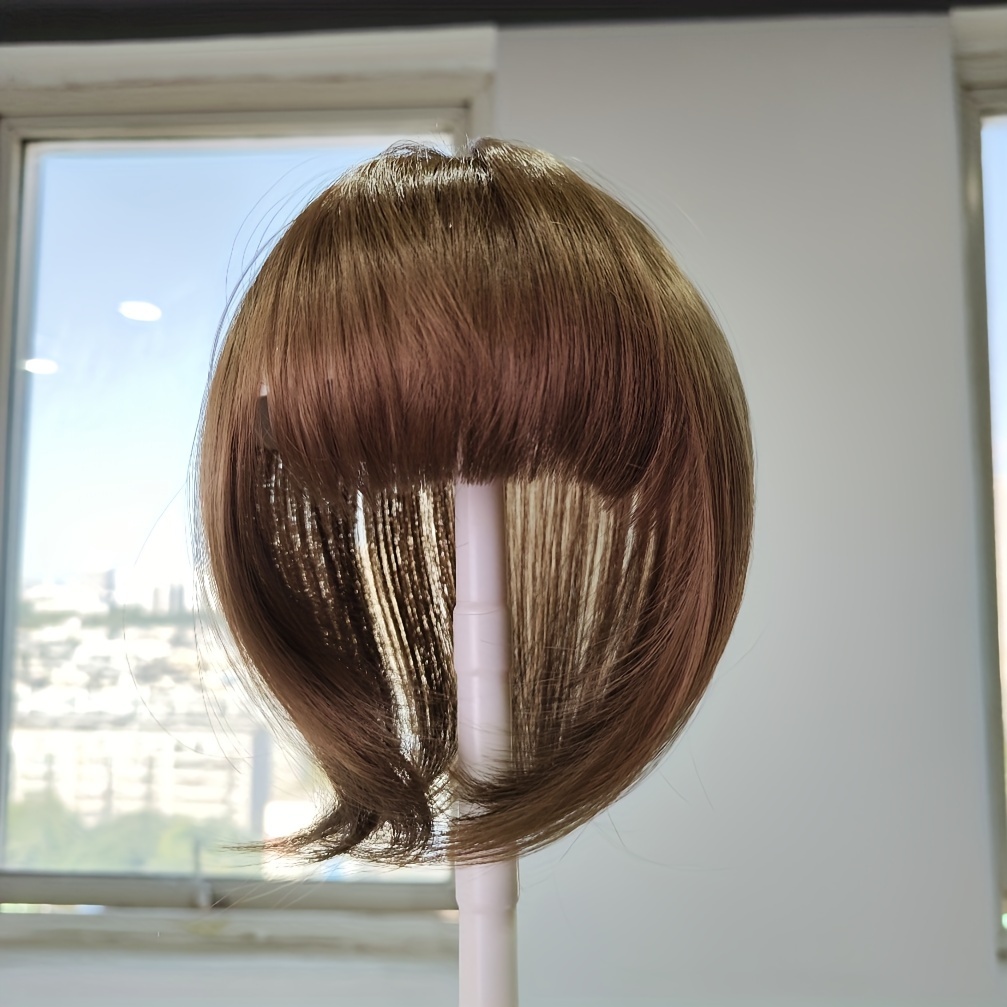   straight synthetic hair clip in bangs toppers   suitable for all hair types natural looking hair extensions for women 15 different colors 30g details 5