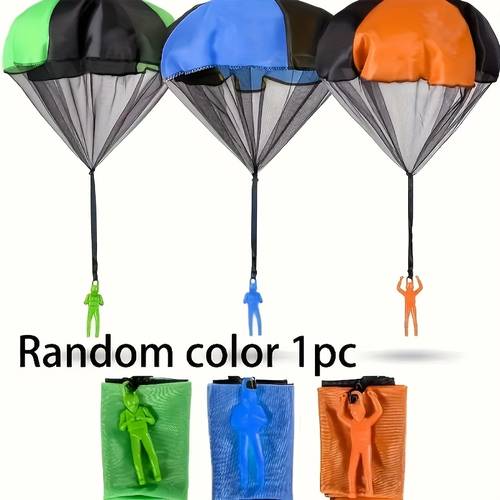 1 2pcs colorful hand thrown parachute toy set for outdoor fun durable with diverse adventure figures mixed colors vibrant parachutes colorful toy set outdoor toys random color
