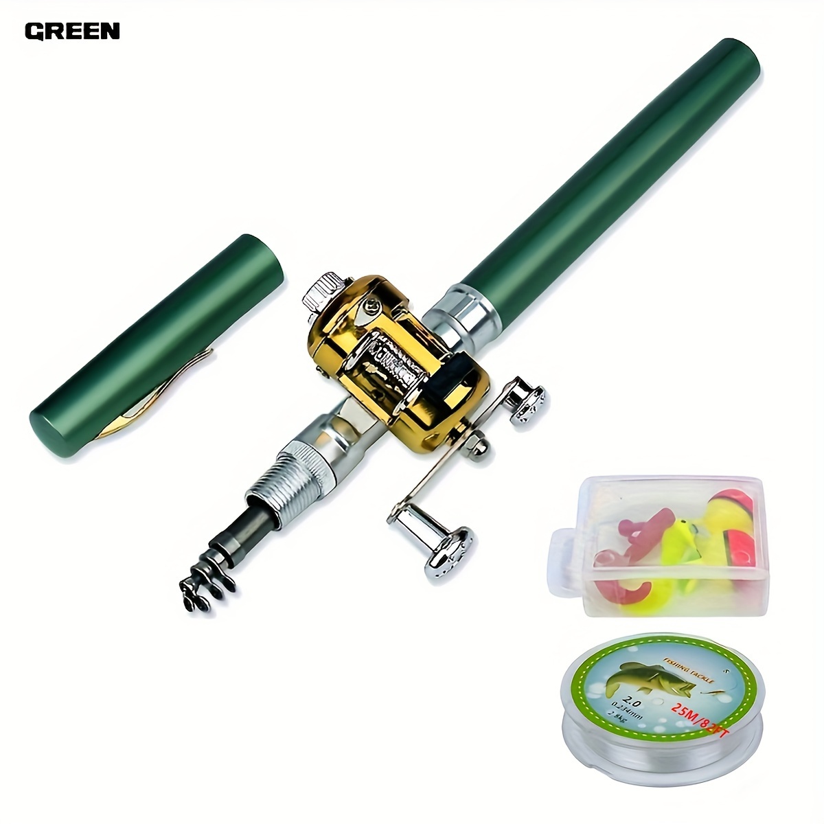 OTEMRCLOC Pocket Size Fishing Rod, Portable Collapsible Micro Pen Fishing  Rod Reel Combo Set 2023 One Size - Home Gift 