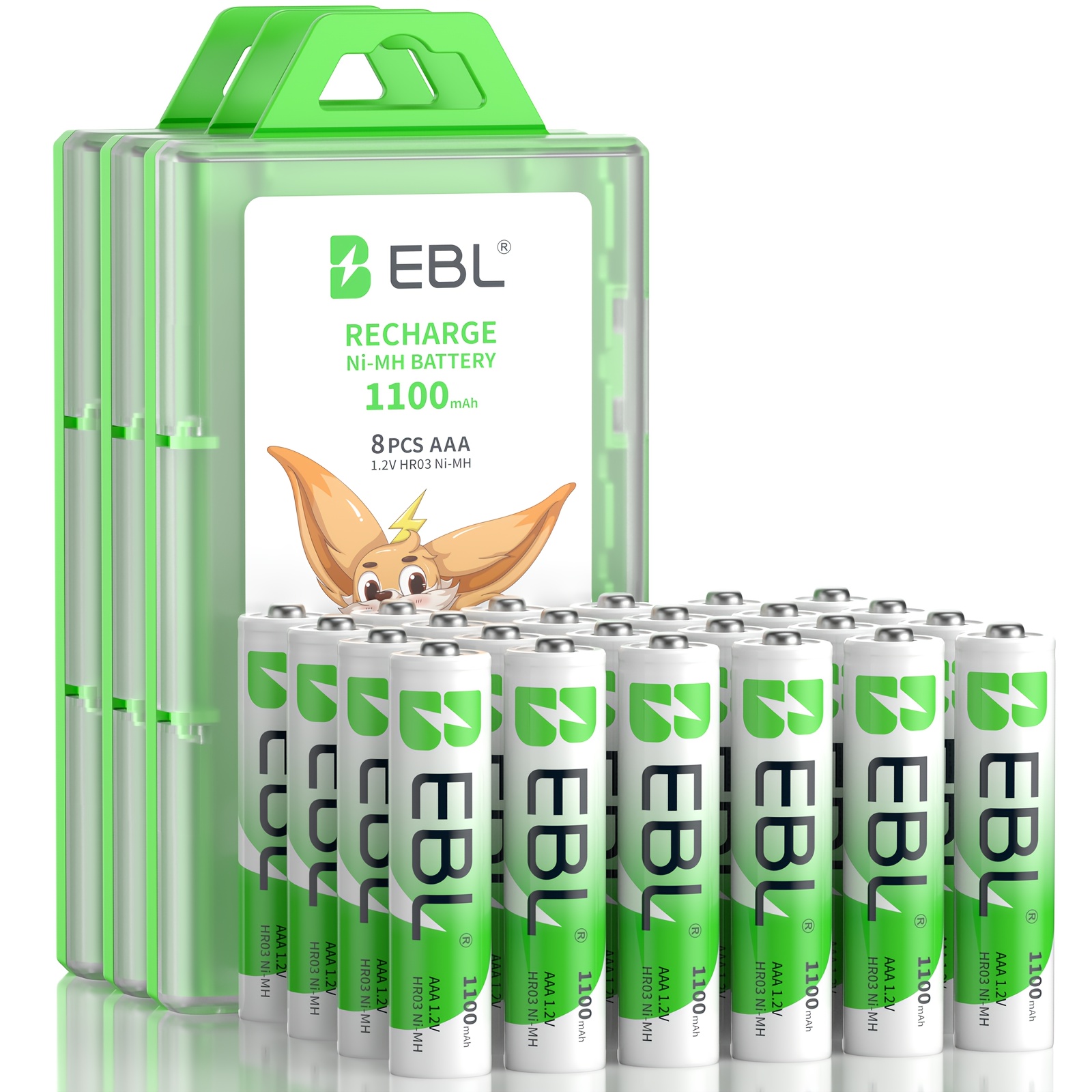TEMU Ebl Aaa Rechargeable Batteries 24 , Ni-mh Rechargeable Aaa Batteries 1100mah 1.2v Batteries
