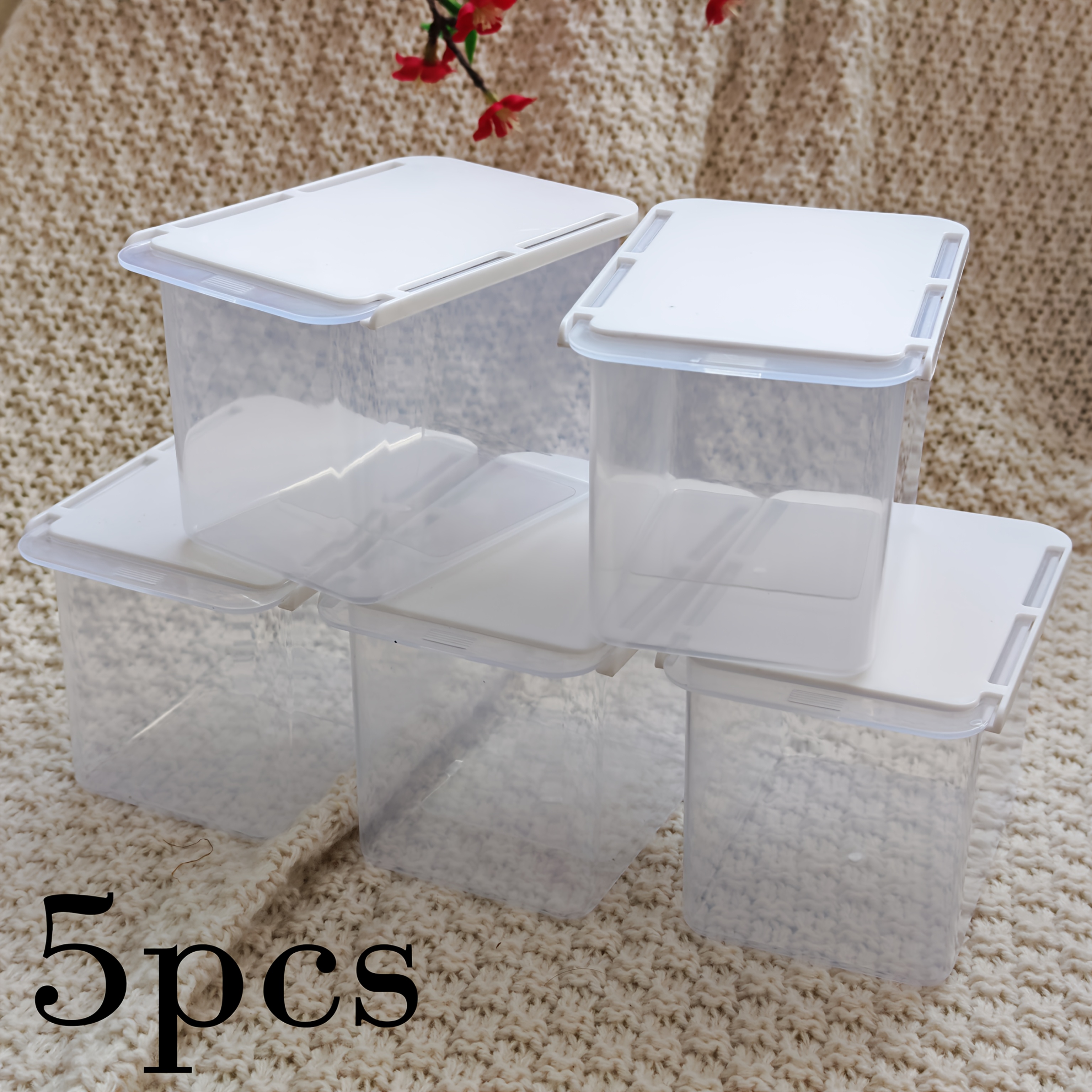 5pcs Organisateur de tiroir de cabinet à miroir caché - Ensemble de rangement de salle de bain transparent à sortir | Design mince pour économiser de l'espace pour les produits de toilette/cosmétiques en vrac (imperméable et sans encombrement pour les lots de plusieurs pièces)