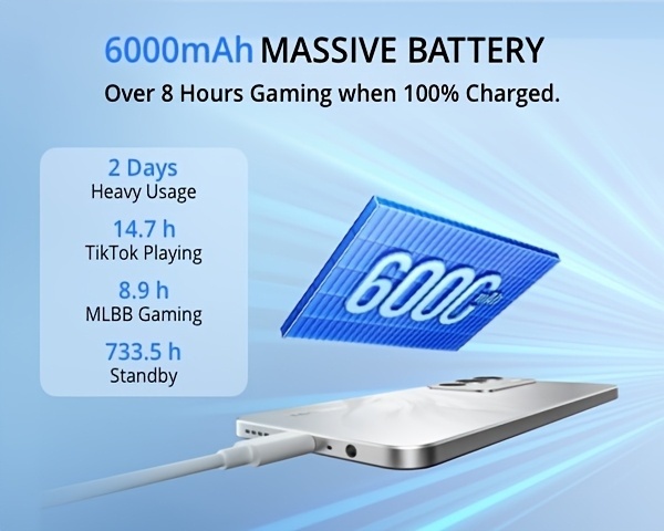 Realme C71 8GB+256GB 4G LTE, Глобална версия, Android 15 Смартфон, 6,7'' OLED 120Hz дисплей, 6000mAh батерия, 50м камера, Без адаптер