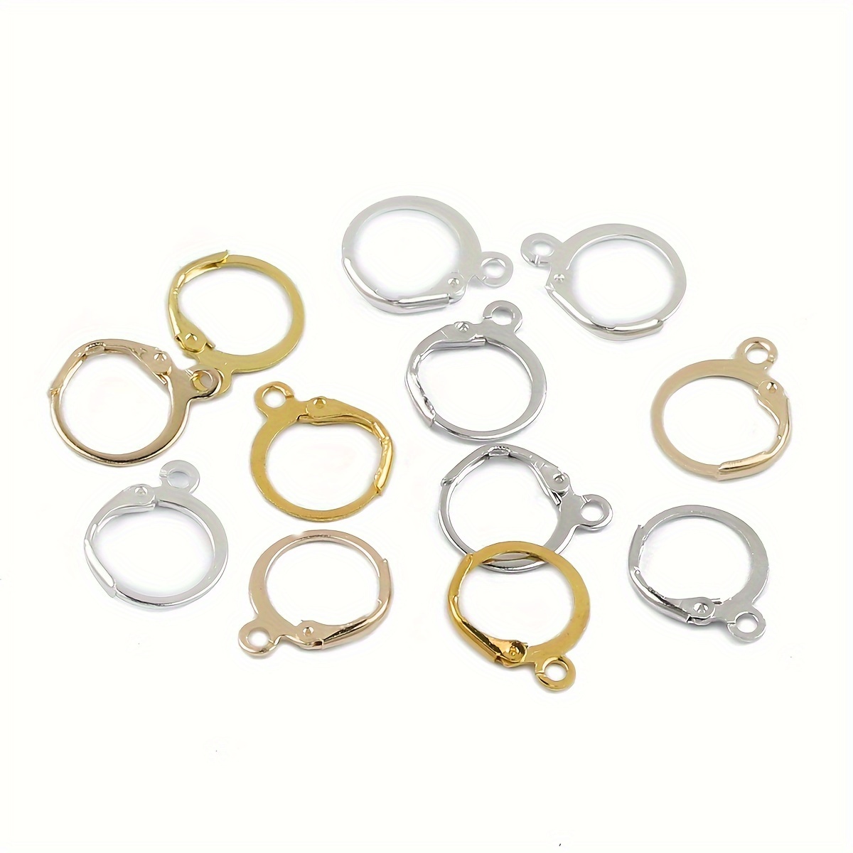 TEMU 150 pezzi di ganci per orecchini in metallo da 13mm, stile francese, forniture per creazione gioielli fai da te, /oro, stile boh矇mien