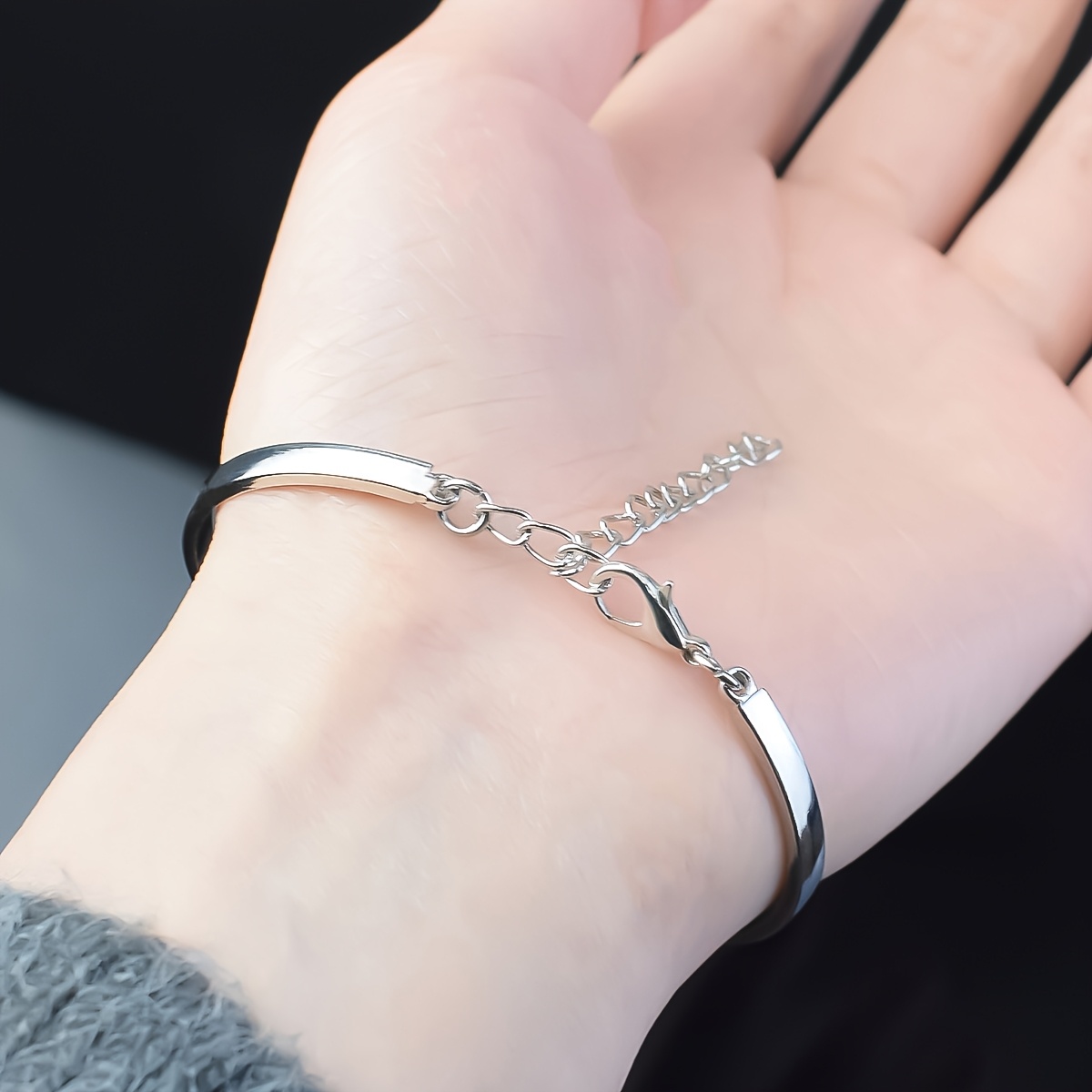 Swallow Bird Glass Dome Bangle Bracelet, Minimalist Design