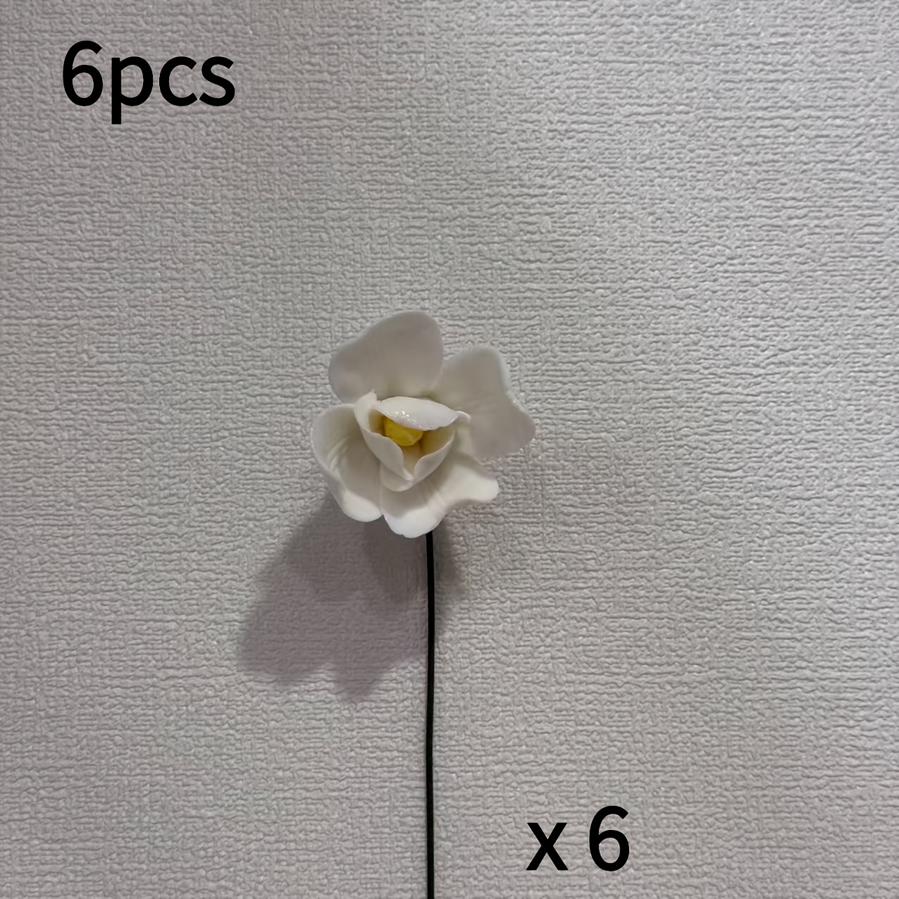 Ceramic Branch, Faux Ceramic Flowers, Suitable For Outdoor Terrace And Indoor Home Decor (6pcs Set)