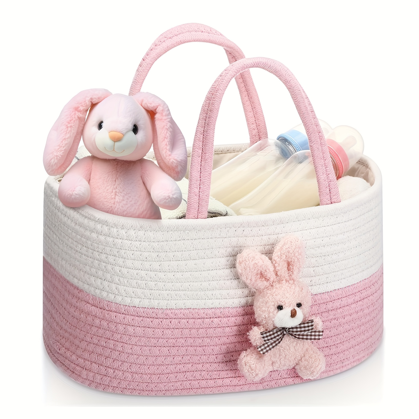 Image of 1pc Cute Storage Basket, Kids' Gift Basket, Nursery Diaper, Wipes, And Toy Storage Basket
