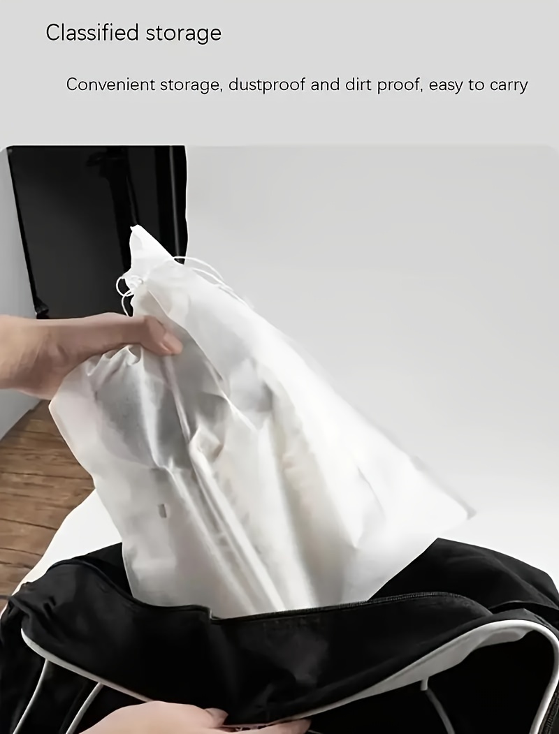 10-Pack Fabric Over-the-Door Shoe Bags - Lightweight, Dustproof, Moisture-Resistant Travel Shoe Storage Bags with Drawstring Closure