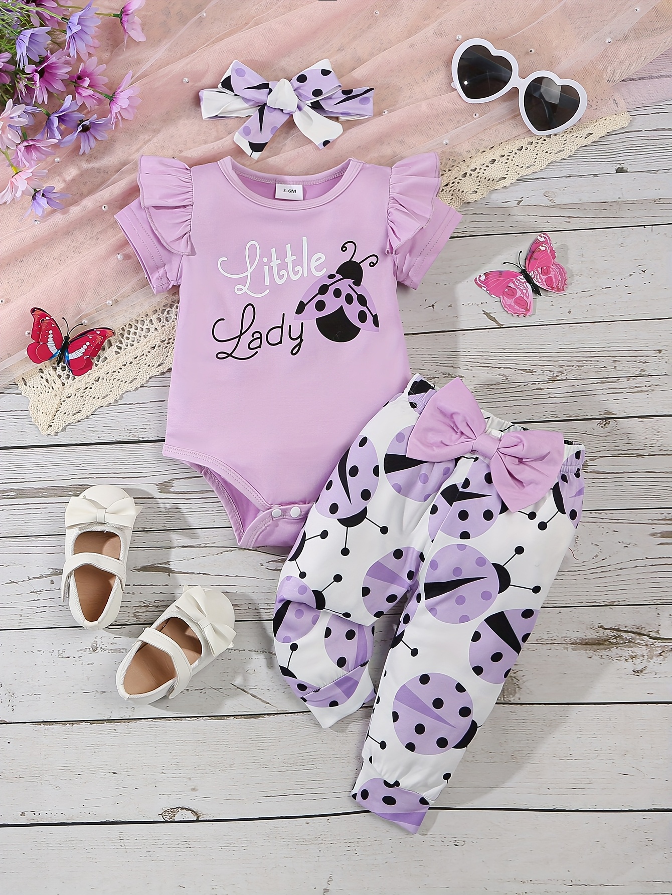 Conjunto de para Bebé Recién Niña: Verano y Otoño con Camiseta de  Manga Corta Estampada y Pantalones Largos más