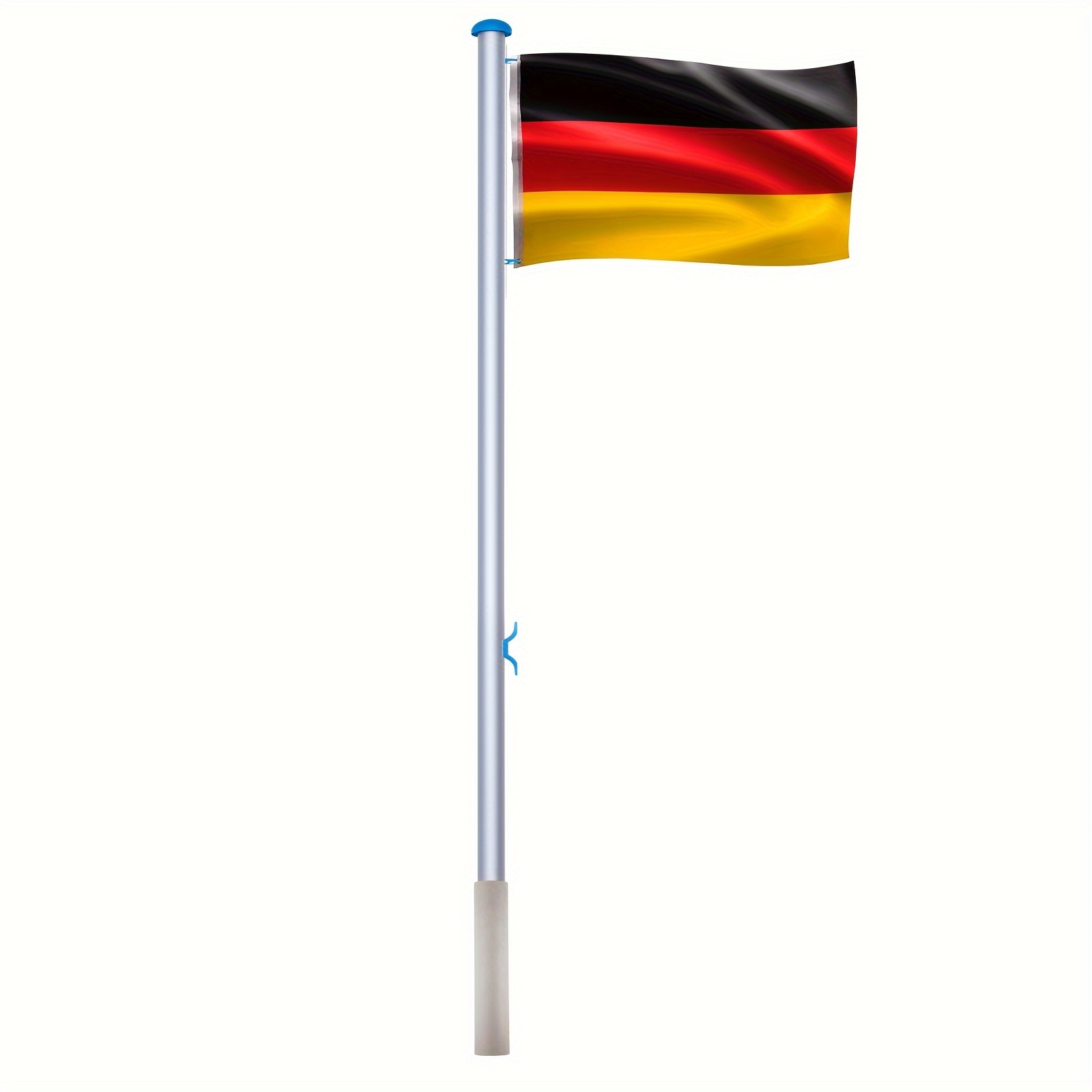 

Lars360 Aluminium Flag Pole 6.5 M With Germany Flag 150 X 80 Cm, Sturdy Ground Sleeve 50 Cm Height Adjustable Weather-resistant