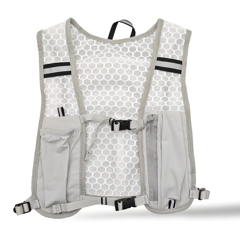 TEMU Chaleco mochila de malla transpirable tipo panal para correr con tirantes ajustables y cierre de cremallera - para , carrera de montaña, mochila