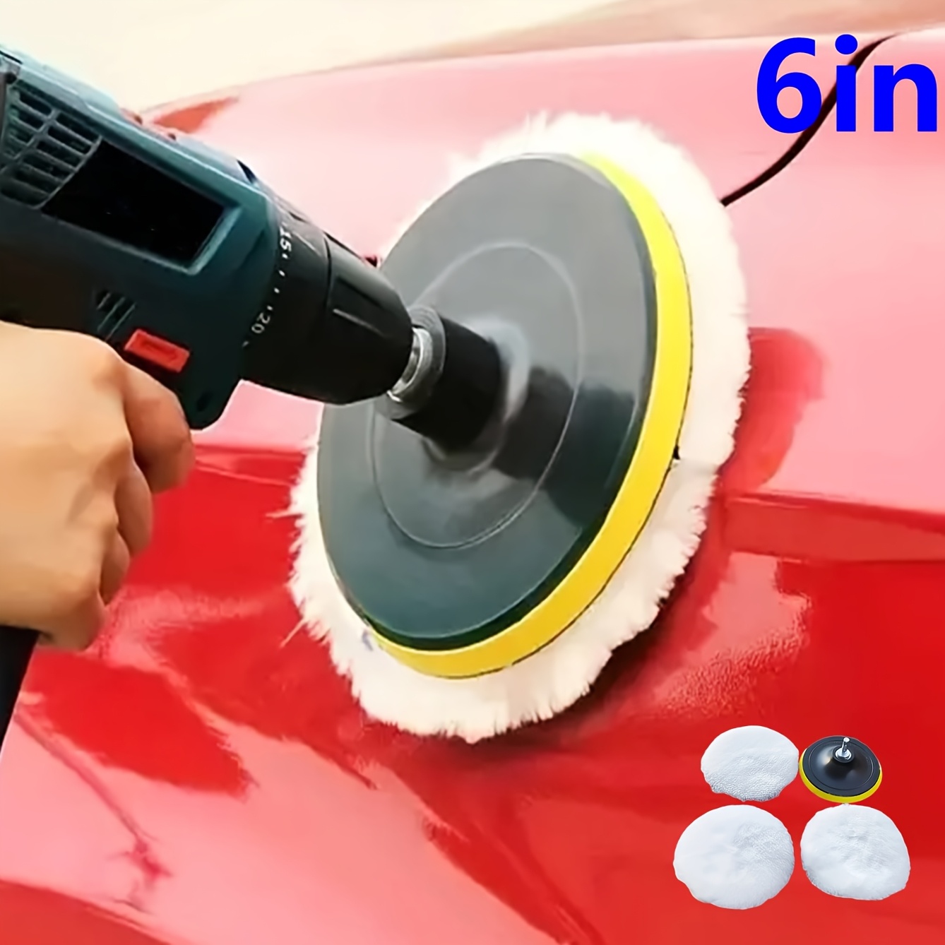 

5pcs Premium Wool Polishing Pads For Boats - 3/6in, Ultra-, White, Non-electric Cleaning Tools