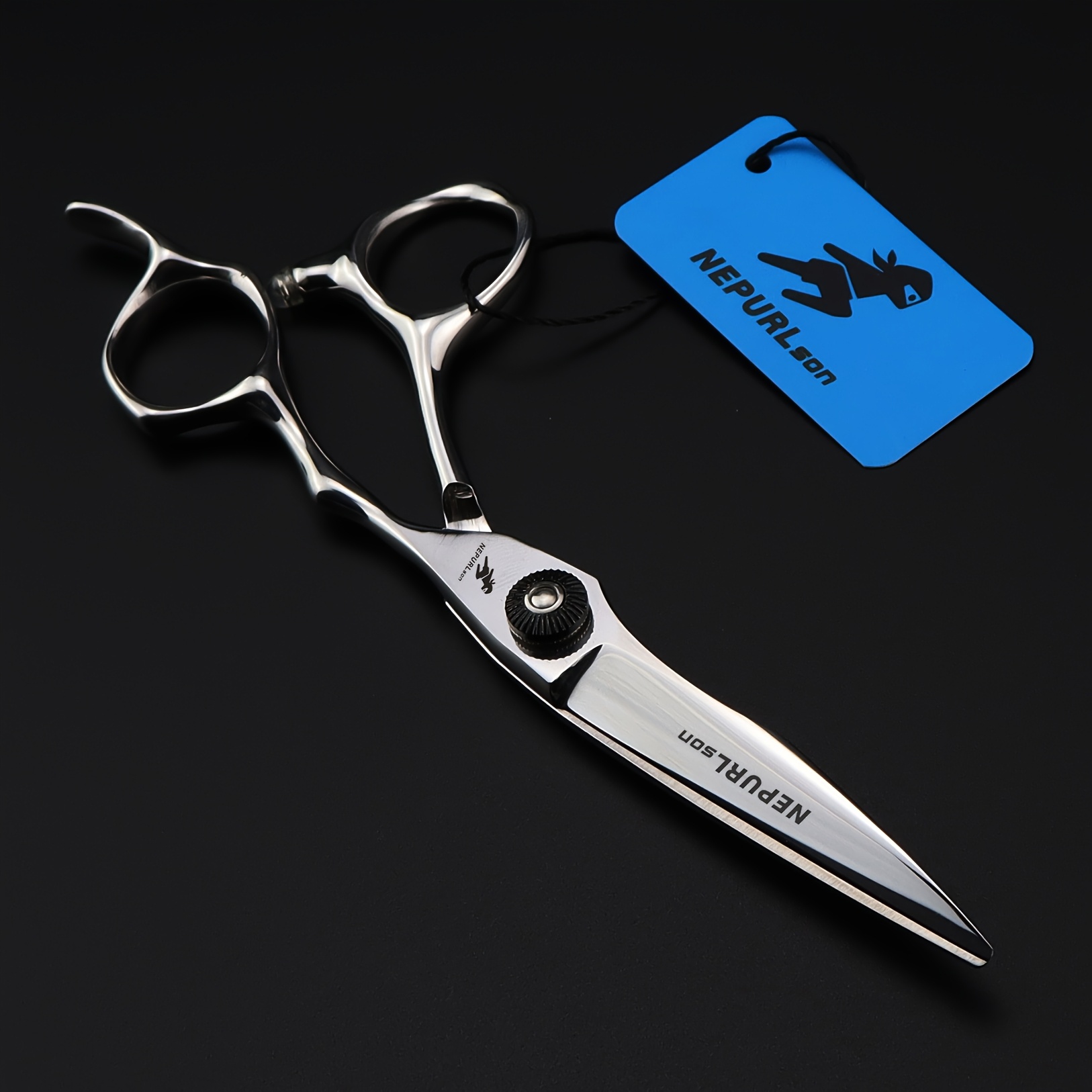 Professional Right-Handed 6.0 Black High Screw Hair Scissors
