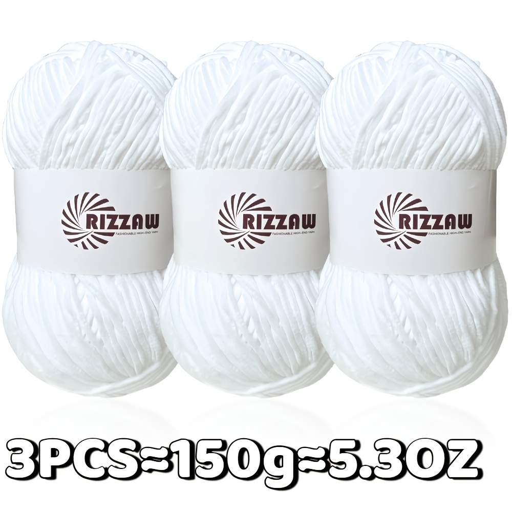 TEMU Un ensemble de 3 fils chenille mats, fabriqués à 100% polyester, avec un poids total de 150G. Ce fil de 2mm de épaisseur moyenne est idéal pour