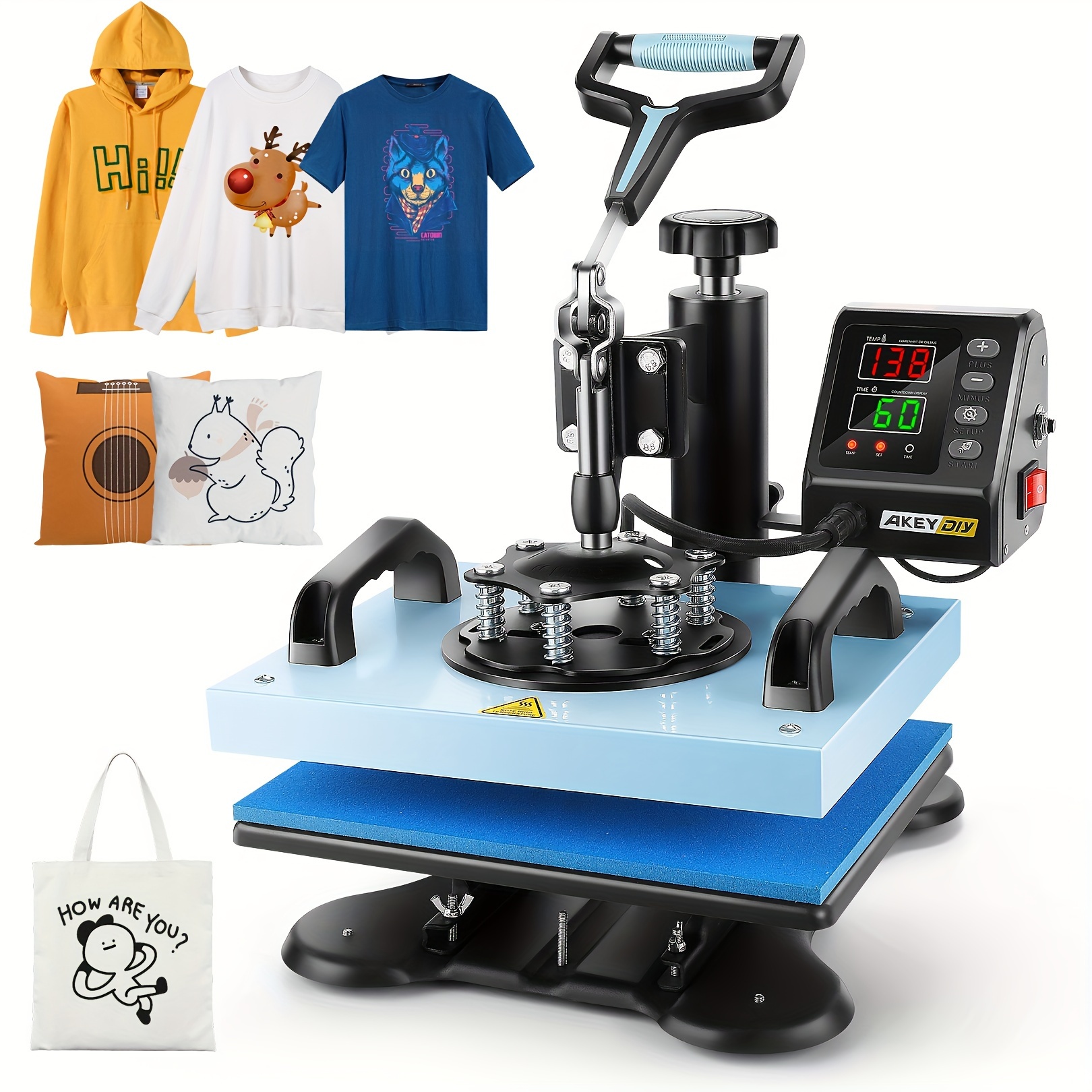 

12x10 Heat Press Machine, Clamshell Sublimation Transfer Printer -up, Digital Precise Temperature Control, Vinyl Heat Press For T-shirts Bags Garments Mats Puzzles