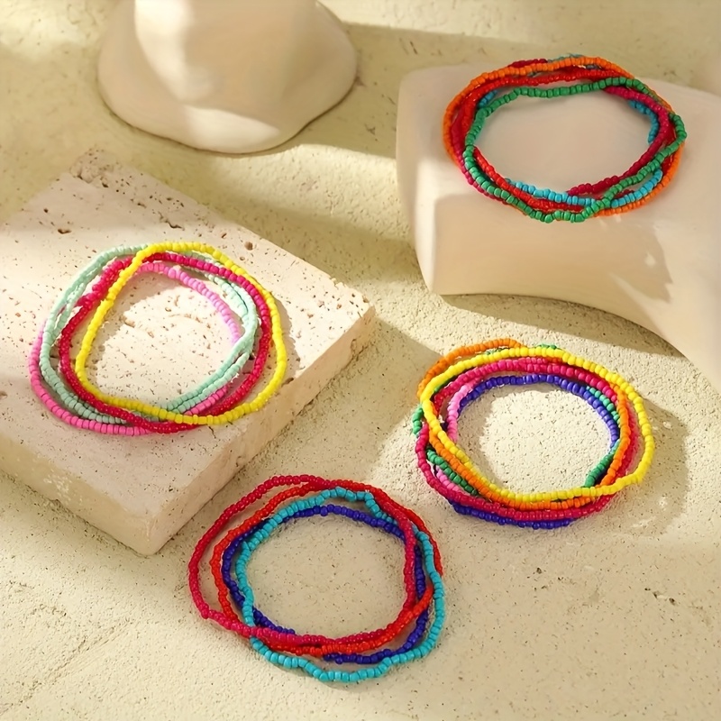 20pc Random Bohemian Rice Bead Bracelet Set
