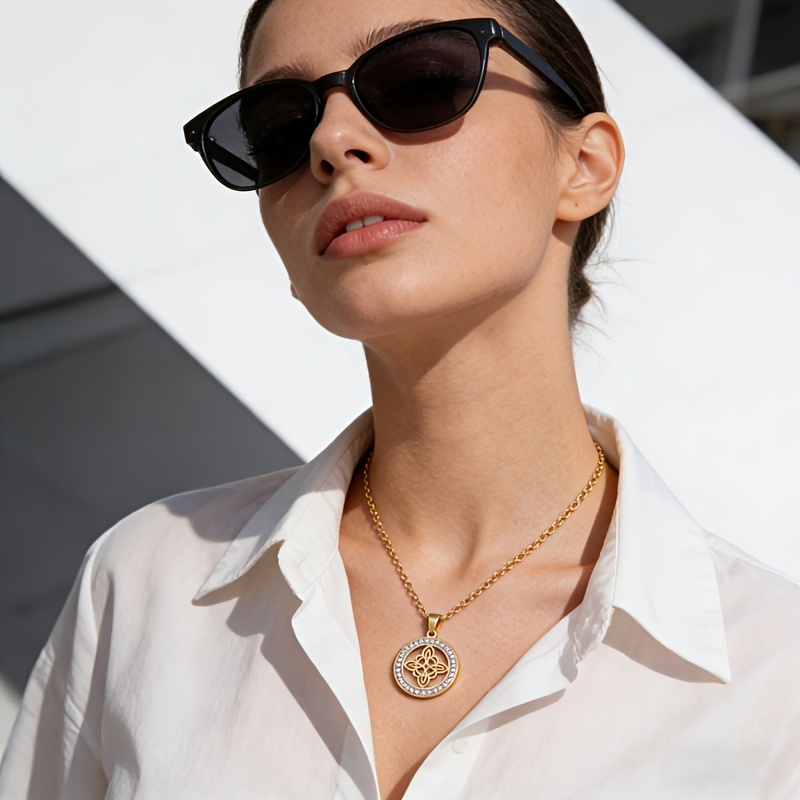 Women's Elegant Hollow Celtic Knot Pendant Necklace