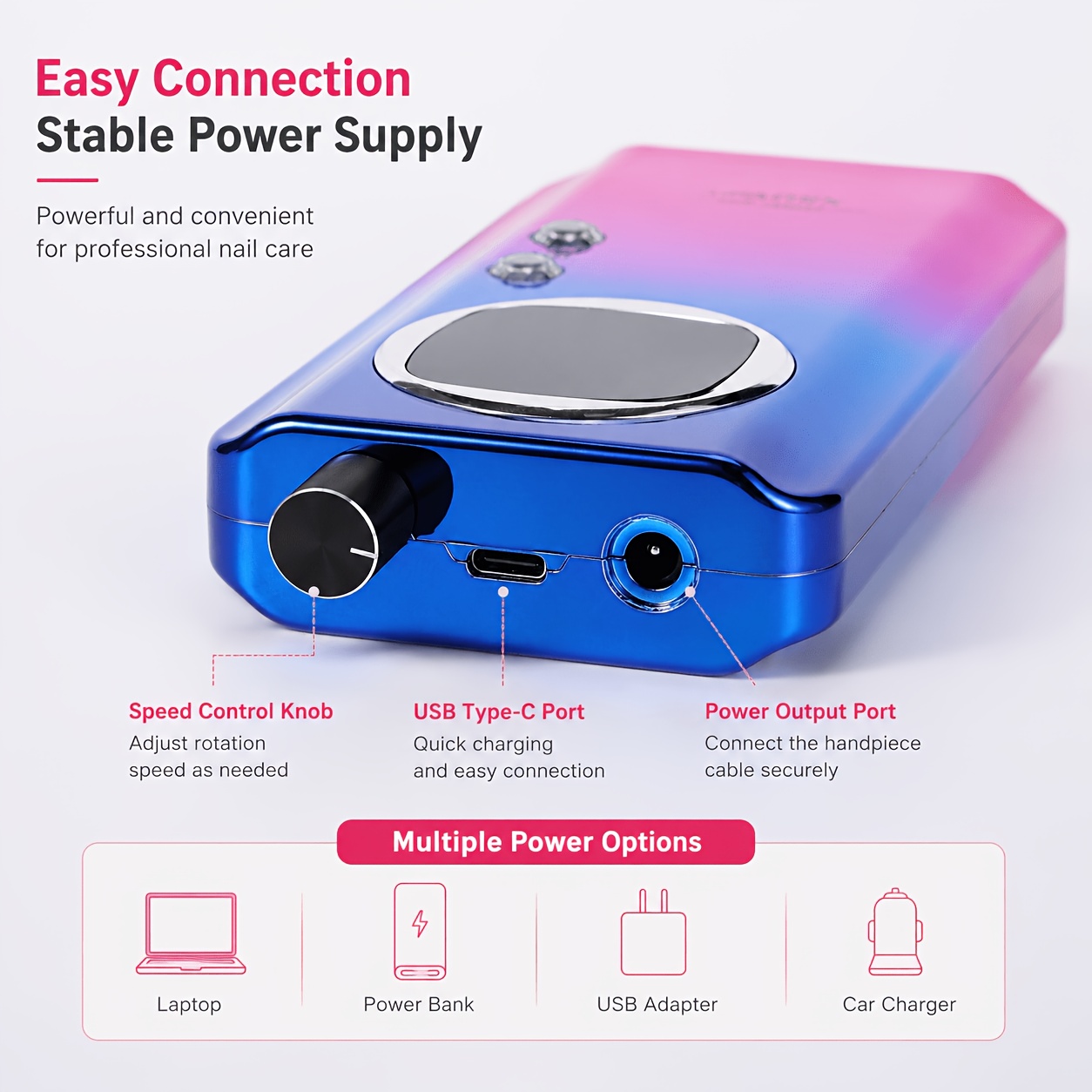 Electric 45000RPM Nail Drill Machine Rechargeable